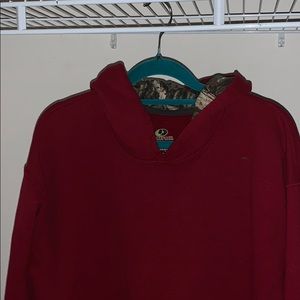 All red hoodie